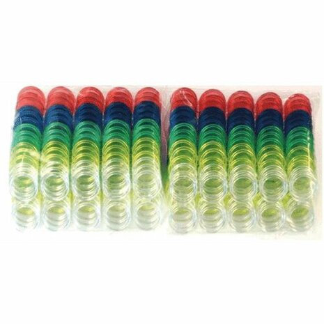 Bingofiches Transparant Gekleurd 14 mm (300 stuks)