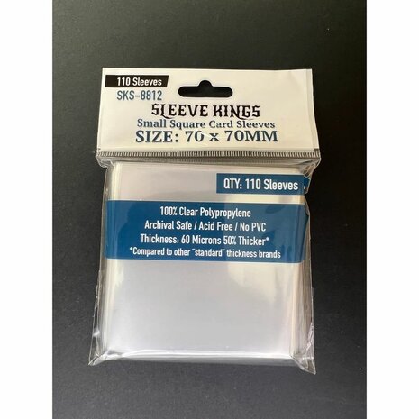 Small Square Card Sleeves 8812 (70x70mm) | Sleeve Kings | 110 Pack