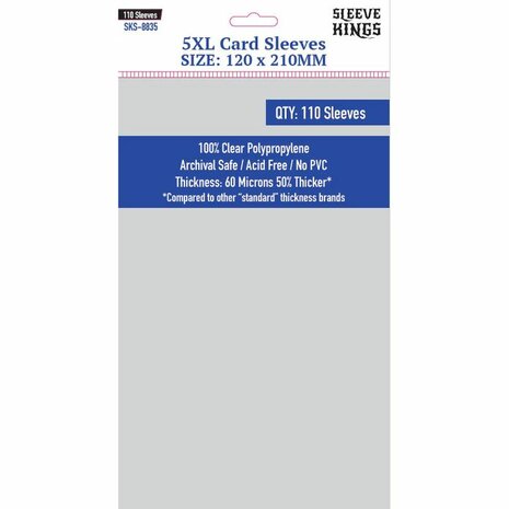 5XL Game Card Sleeves 8835 (120x210mm) | Sleeve Kings | 110 Pack