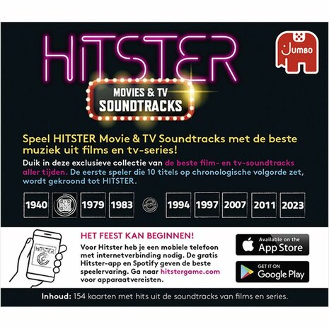 Hitster: Movies & TV Soundtracks Uitbreiding - Partyspel van Jumbo