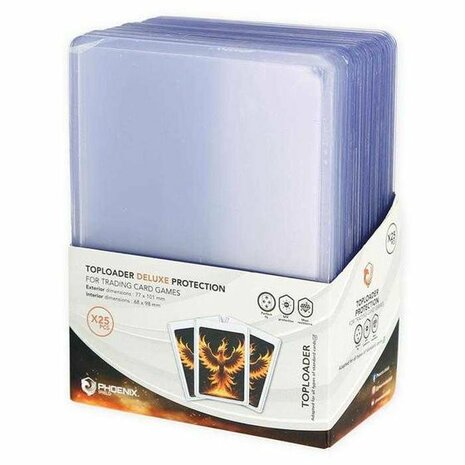 Deluxe Toploader Protection voor Trading Cards (35PT - 3" x 4" - 25x) | Phoenix Shield