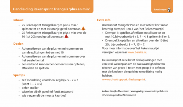 Rekensprint Triangels: Plus en Min